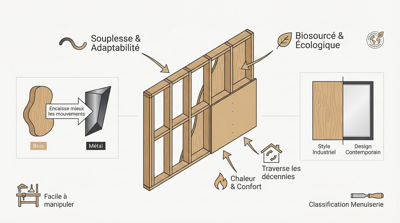 Réussir sa cloison intérieure bois : tout pour ton projet 3 Cloison intérieure en bois chaleureuse