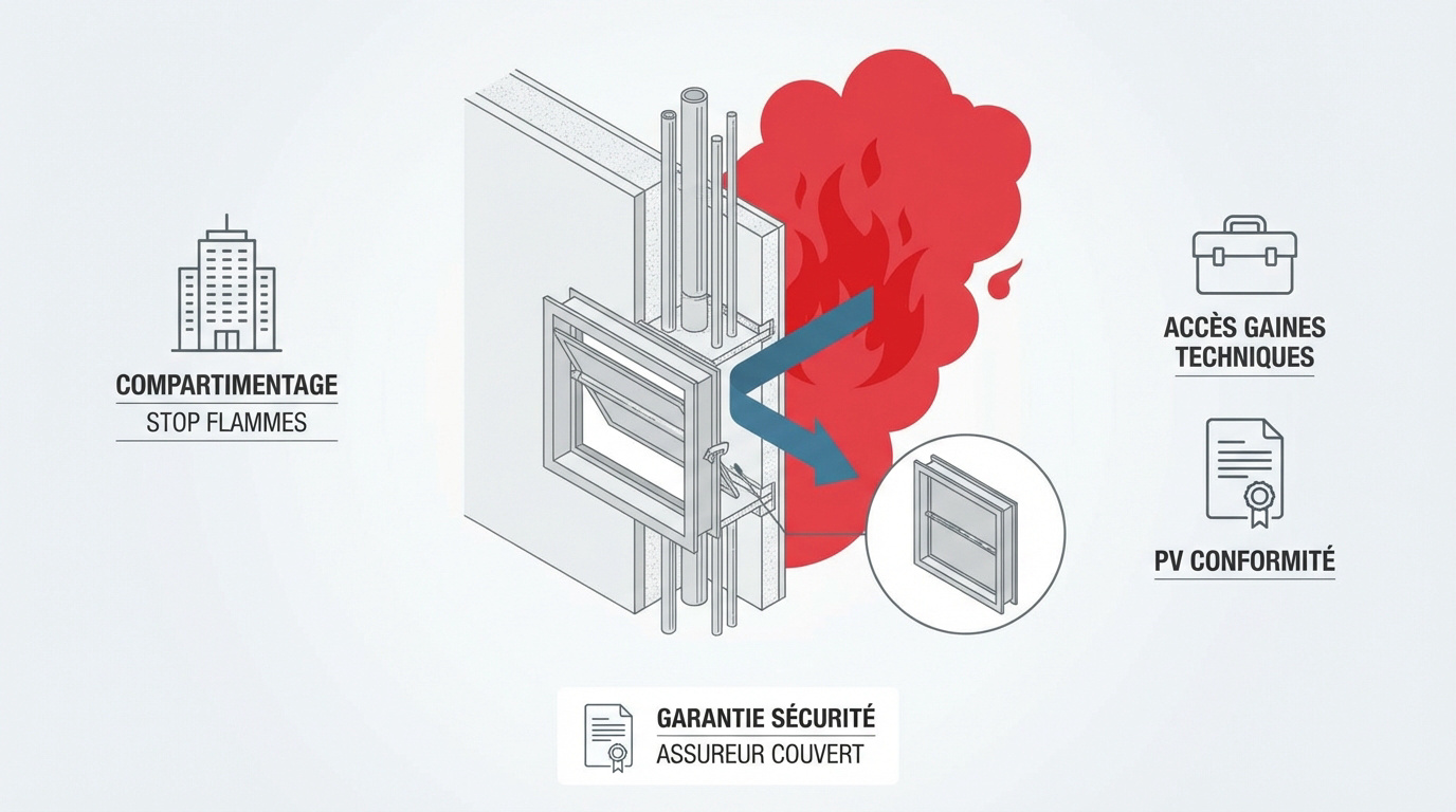 Trappe coupe-feu certifiée installée